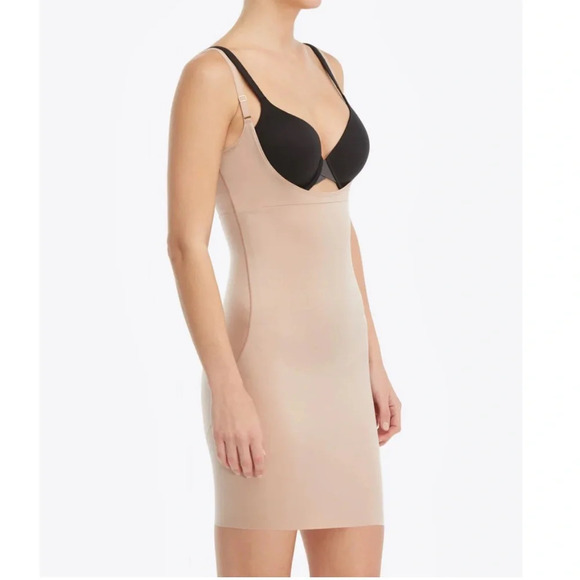 Spanx Smartgrip Open-Bust Full Slip Nude Large - Picture 2 of 12